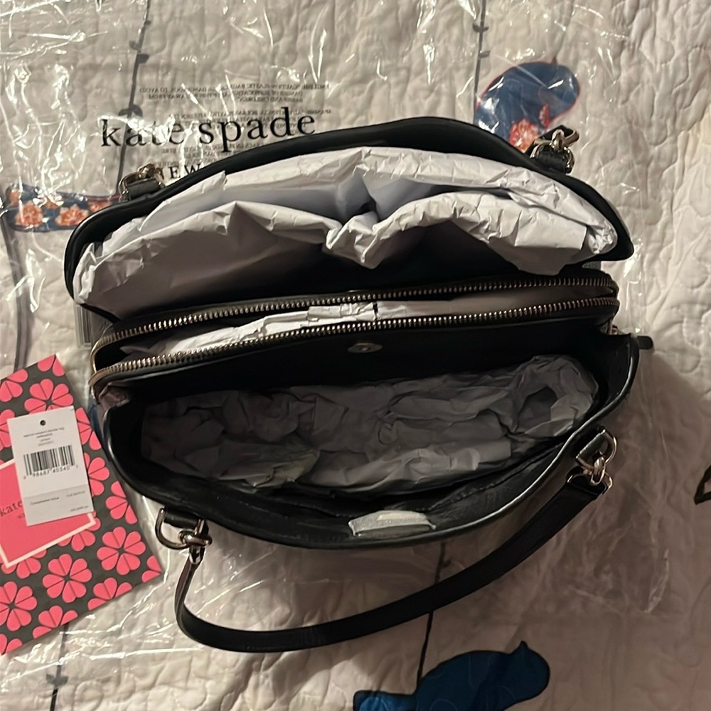 NWT Kate Spade medium triple compartment shoulder bag in black - Picture 6 of 13